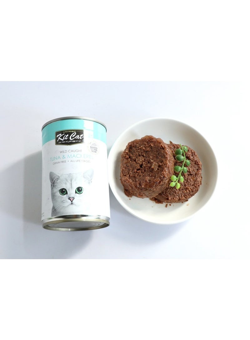 Kit Cat Atlantic Tuna with Mackerel Canned Cat Food – 400g x 6 Cans - Image 3